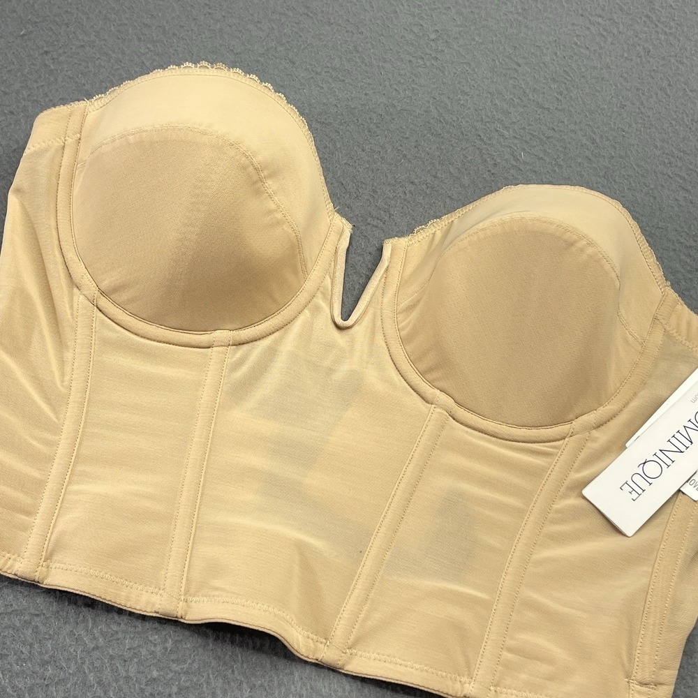 NWT Dominique 38C Lt Brown Valerie Backless Strapless Bra #94793 V-Wire Plunge